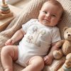 İ Harfli Baskılı Bebek Body Zıbın