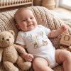 L Harfli Baskılı Bebek Body Zıbın