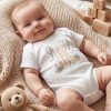 R Harfli Baskılı Bebek Body Zıbın