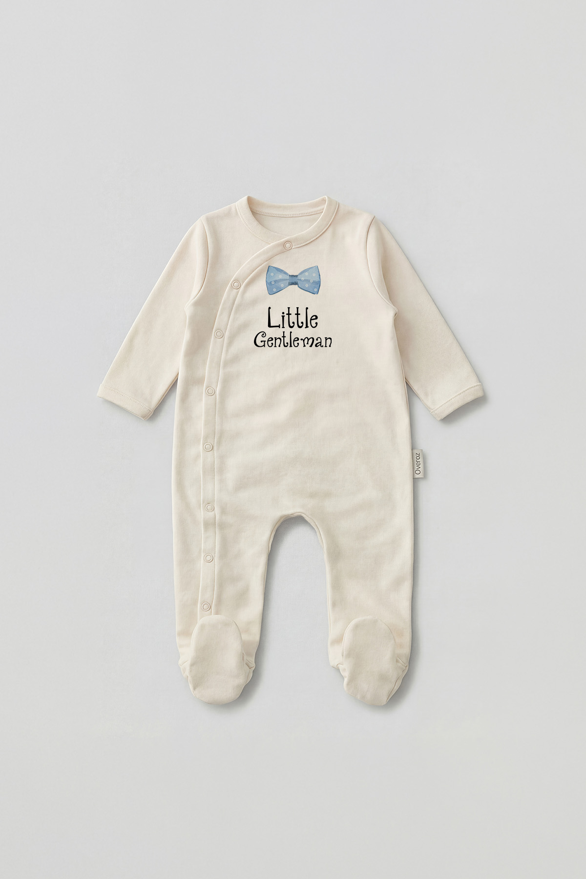 Küçük Beyefendi Yazı Baskılı Patikli Bebek Tulumu T-5011 - Görsel 2