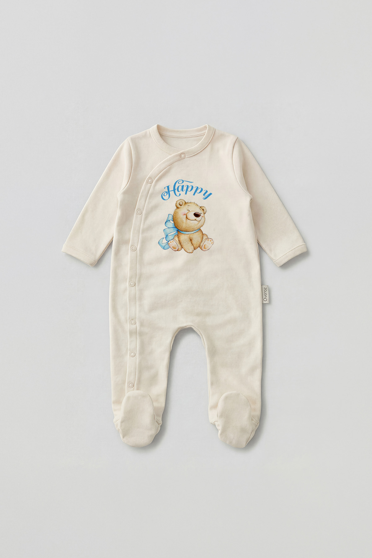 Mutlu Ayı Baskılı Patikli Bebek Tulumu T-5102 - Görsel 2