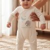 Gece Temalı Baskılı Patikli Bebek Tulumu