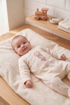 Minik Balerin Desenli Patikli Bebek Tulumu