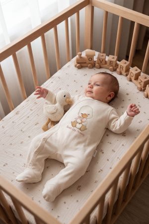 Annem Gibi Tatlı Yazı Baskılı Patikli Bebek Tulumu