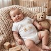 U Harfli Baskılı Bebek Body Zıbın