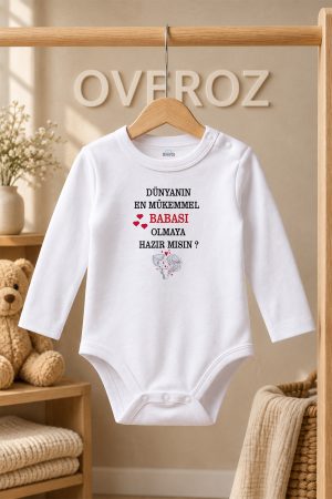 Baba yazılı bebek body zıbın