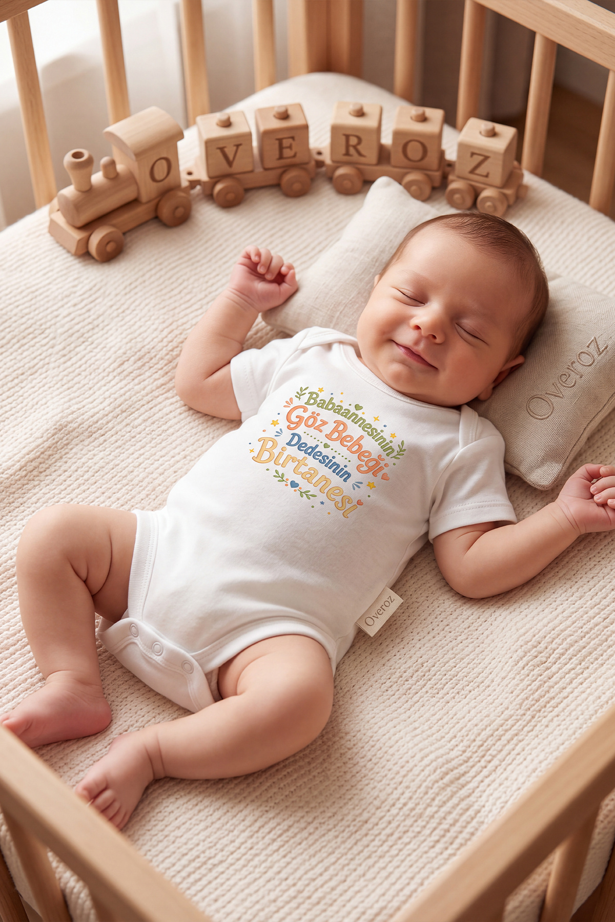 Babaanne Dede Yazılı Bebek Zıbın Erkek Kız Bebek Body Çıtçıtlı Beyaz Kısa Kollu Badi Tulum Bebek Hediyelik 5683-47