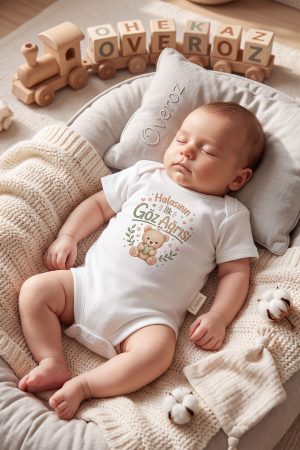 Halasının İlk Göz Ağrısı Yazılı Bebek Zıbın Erkek Kız Bebek Body Çıtçıtlı Beyaz Kısa Kollu Badi Tulum Bebek Hediyelik 5683-48