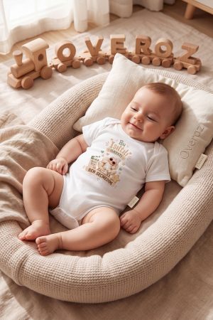 Işıltılı Hayat Yazılı Bebek Zıbın Erkek Kız Bebek Body Çıtçıtlı Beyaz Kısa Kollu Badi Tulum Bebek Hediyelik 5683-49