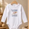 Anne Yazılı Bebek Zıbın Anne ve Bebek Eli Baskılı Beyaz Uzun Kollu Body 6134